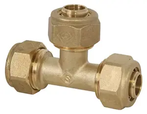 Té à compression 15x21 mm pour tube PER - Ø 12 mm