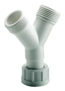 Raccord de jonction Y pour l'alimentation en eau de deux machines, écrou femelle/mâle Ø 20-27 mm