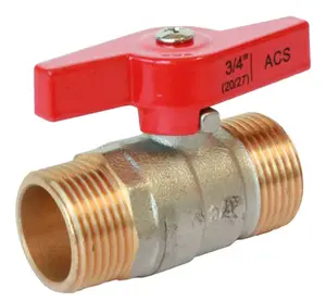 Vanne à boisseau sphérique mâle - 15 x 21 mm manette papillon