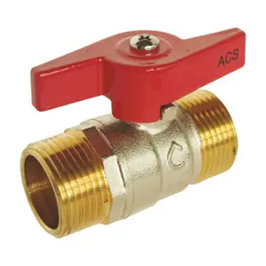Vanne à boisseau sphérique mâle - 20 x 27 mm manette papillon
