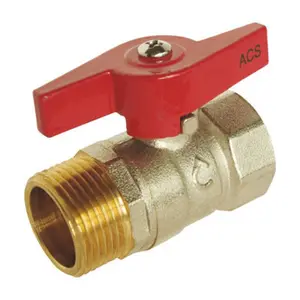 Vanne à boisseau sphérique M/F - 20 x 21 mm manette papillon