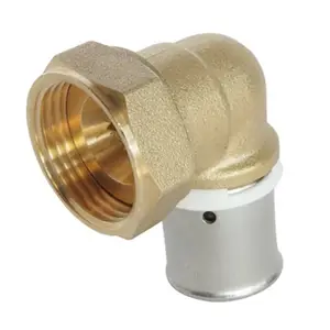 Coude PER à écrou tournant F 20/27 à sertir pour tube multicouche Ø 20 mm