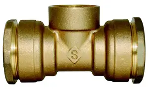 Té en laiton femelle au centre à sertir pour tube multicouche Ø 20 mm 15x21 mm