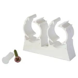 Attache de fixation double blanc pour tube Ø 16 m