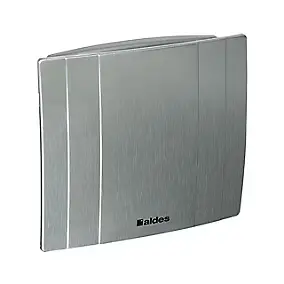 Aérateur VMC Ø125 mm avec détecteur d'humidité, finition gris aluminium, Aldes Déco