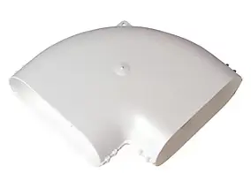 Coude horizontal Aldes 200 x 60 mm blanc
