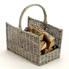 Panier à bûches en osier Dixneuf Noveo