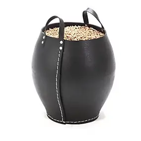 Panier à pellets en pneu recyclé noir avec poignées L.46 x P.46 x H.50 cm, Dixneuf Naxos