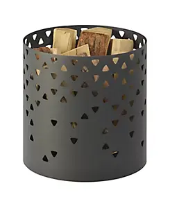 Rangement à bûches en acier Dixneuf berlingo gris sablé
