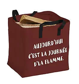 Sac à bûches en tissus Dixneuf Memo bordeaux