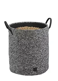Range bûches et granulés gris chiné avec anses L.40 X l.40 x H. 45 cm, Dixneuf Milano