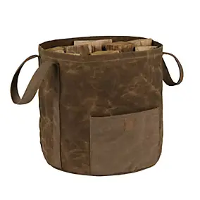 Sac à bûches en toile cirée Dixneuf Vercors charge max 25kg