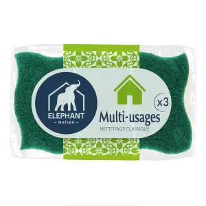 ELEPHANT Éponges multi-usages 3 éponges