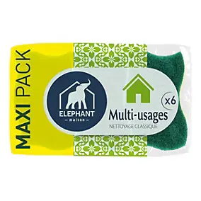 Éponge grattante multi-usages maxi pack x6 Élephant