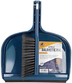 Pelle avec balayette Éléphant en polypropylène coloris bleu largeur 33,5 cm