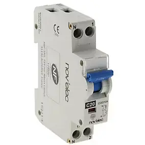 Disjoncteur 20A Nov'Elec Resi9 230 V 2 pôles