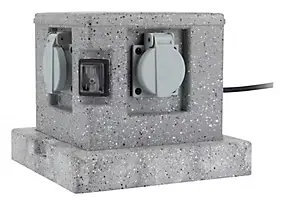 Borne de jardin extérieure Zenitech 4 prises + 2 interrupteurs 5 m horizontal
