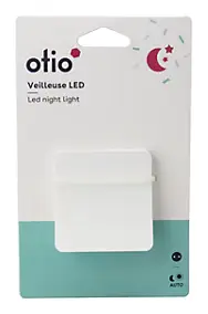 Veilleuse crépusculaire LED intégrée blanc neutre IP20 0,28W l.6xH.6xP.2,8cm Otio