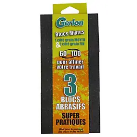 Lot 3 blocs abrasif mixtes Gerlon grain fi et grain moyen 60 - 100