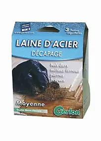 3 patins en laine d'acier décapage moyen Gerlon