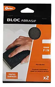 Lot 2 blocs abrasifs grain fin L.11 x l.19 x ep 3 cm