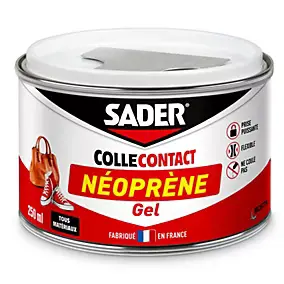 Colle contact néoprène en gel Sader tous matériaux pot de 250 ml