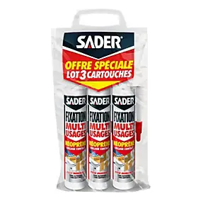 Mastic colle multi-usage Sader 310 ml, lot de 3