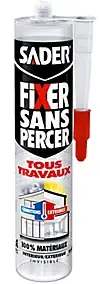 Mastic de Fixation Sader Fixer Sans Percer Tous Travaux - Invisible Cartouche 290ml