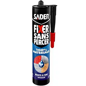 Mastic de Fixation Sader Fixer Sans Percer 100% Matériaux Cartouche 290ml