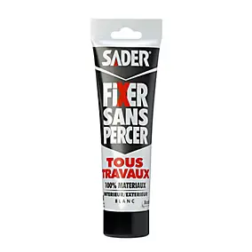 Mastic de Fixation Sader Fixer Sans Percer Tous Travaux - Blanc Tube 100g
