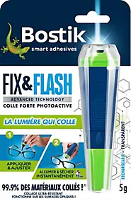 Colle de Réparation Bostik Fix & Flash (Colle Forte Photoactive) Applicateur et Tube 5g