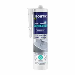 Mastic silicone pour joint sanitaire, traité anti-moisissures transparent - 280ML