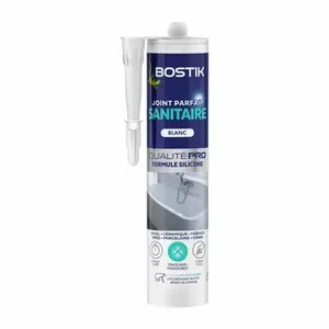 Mastic silicone pour joint sanitaire, traité anti-moisissures blanc - 280ML