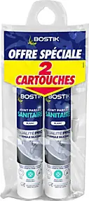 2 cartouches de Joint Parfait sanitaire blanc 280 ml Bostik