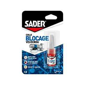 Colle blocage vis et écrou Sader - tube 5ml