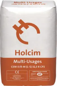 Ciment tous travaux de maçonnerie CEM II CPJ 32,5 (sac de 25 kg)