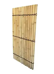 Panneau droit décoratif en demi-bambou naturel L.90 x H.180 cm