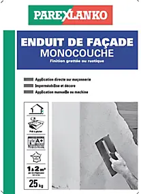 Enduit de façade monocouche gris G50 25kg Parexlanko
