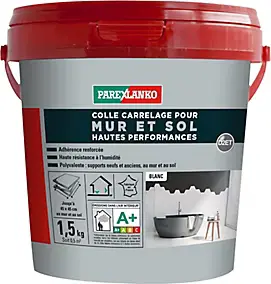 Colle pour carrelage mur et sol intérieur hautes performances blanc Parexlanko 1,5 kg
