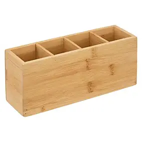 Organiseur 4 compartiments en bambou l.7,1 x H.9,9 x P.22,4 cm, 5Five Simply Smart Tidy