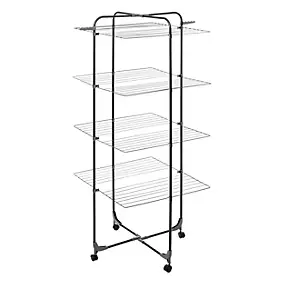 Étendoir à linge tour sur roulettes 40 m d'étendage, noir, Modul Mojave, 5Five