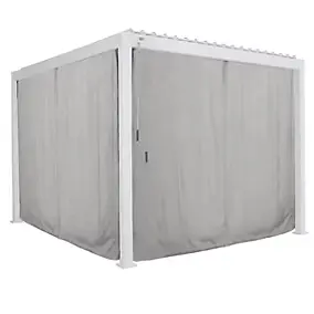 Kit de rideaux moustiquaire avec rail pour pergola Evora 3.6 x3.6 M Gris