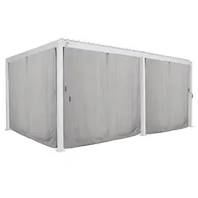 Kit de rideaux moustiquaire avec rail pour pergola Evora 6 x3.6 M Gris