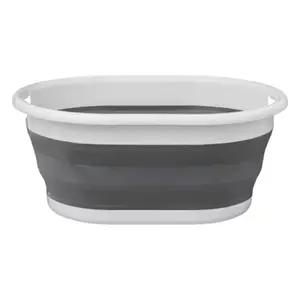 Bassine rétractable 21 L blanche et grise
