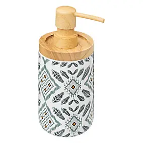 Distributeur de savon pour salle de bains motifs apaches et bambou, 5Five