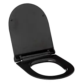 Abattant WC ultra fin déclipsable, noir, 5Five