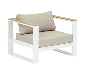 Fauteuil bas de jardin Emperia aluminium epoxy blanc Hespéride