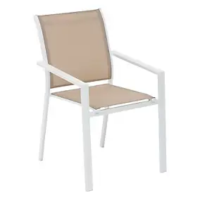 Fauteuil de jardin Essentia lin et blanc Hespéride