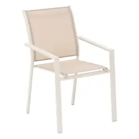 Fauteuil de jardin Essentia aluminium et polyester beige H.88 cm