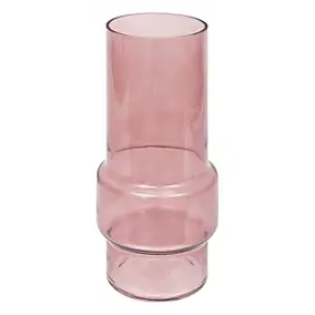 Vase en verre cylindrique Ella rose H.25cm Atmosphera